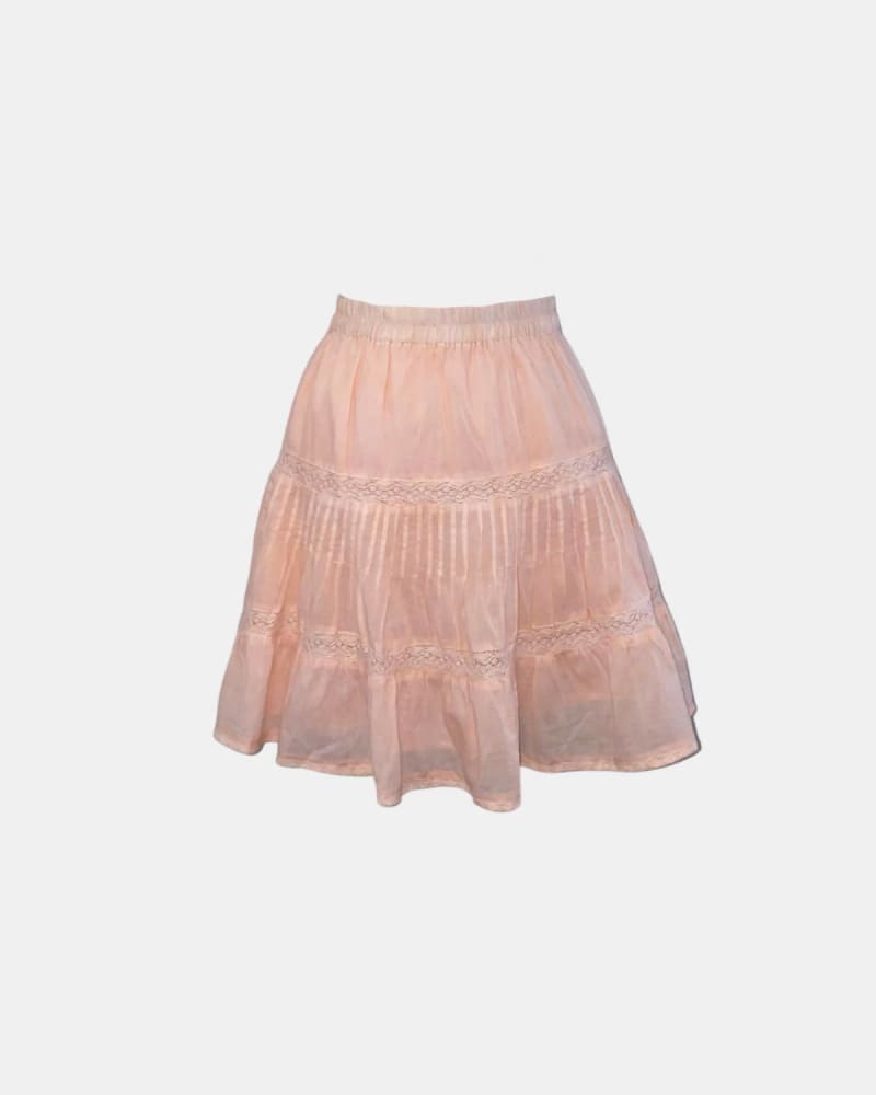 Front of a size L Emmie High Waisted Mini Skirt in Blush in Blush by ALLISON NEW YORK. | dia_product_style_image_id:339024